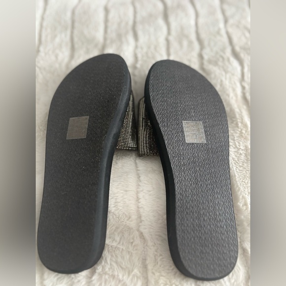 Michael Kors Black Slides with Gold Logo - Picture 3 of 3